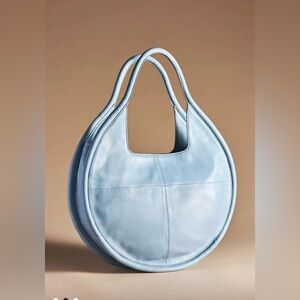 Anthropologie light blue leather tote bag